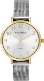 Relógio Feminino Malha de Aço Prata e Dourado: elegância e estilo para comprar hoje.