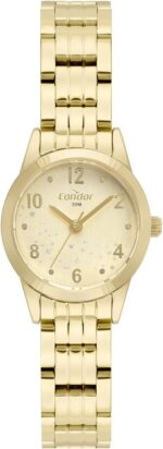 Relógio Feminino Mini Condor Dourado: elegante, pequeno e analógico para um visual sofisticado no dia a dia.