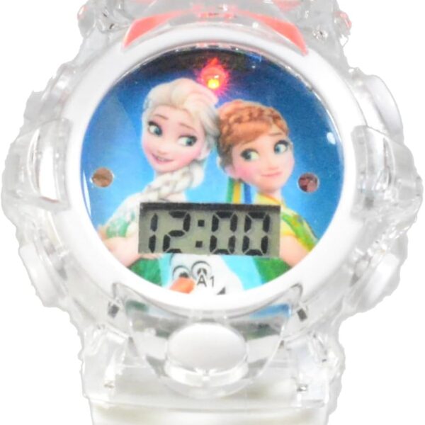 Relógio Infantil Menina Princesas LED com Luz e Som, divertido e encantador para presentear com estilo.