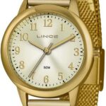 Relógio Lince Feminino Dourado: elegância casual e estilo para o dia a dia.