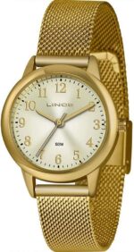 Relógio Lince Feminino Dourado: elegância casual e estilo para o dia a dia.