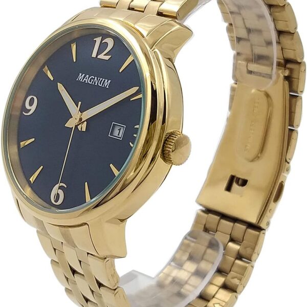 Relógio Magnum Masculino Ma34594a Dourado com resistência à água para um visual casual e elegante