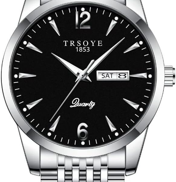 Relógio Masculino De Luxo Trsoye Prata com Data: elegância e precisão para completar seu estilo com sofisticação.