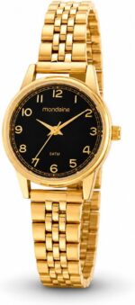Relógio Mondaine Dourado Feminino 32425LPMVDE1: elegância e estilo para compor looks com sofisticação.