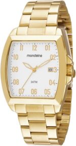 Relógio Mondaine Masculino Retangular Dourado: estilo elegante e visual sofisticado para comprar com confiança.