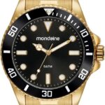 Relógio Mondaine Masculino dourado: sofisticação e versatilidade para ocasiões formais e uso diário.