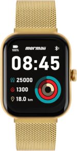 Relógio Mormaii Smartwatch Life Dourado: estilo unissex e praticidade no pulso para o dia a dia.