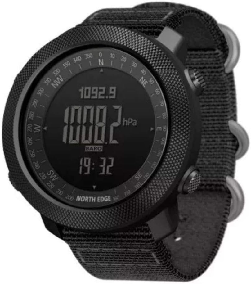 Relógio North Edge Apache masculino esportivo com altímetro, barômetro e Relógio North Edge Apache masculino esportivo com altímetro, barômetro e bússola para aventuras e uso diário.