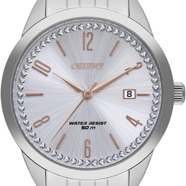 Relógio Orient Feminino prateado: estilo casual elegante para compor looks com sofisticação e versatilidade no dia a dia.