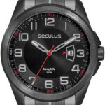 Relógio Seculus Masculino Casual Black: estilo, presença e elegância para compor looks modernos com praticidade no dia a dia.