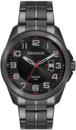 Relógio Seculus Masculino Casual Black: estilo, presença e elegância para compor looks modernos com praticidade no dia a dia.