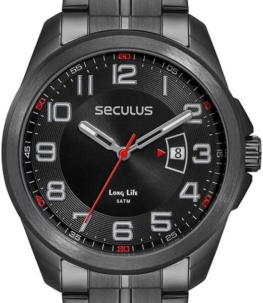 Relógio Seculus Masculino Casual Black: estilo, presença e elegância para compor looks modernos com praticidade no dia a dia.