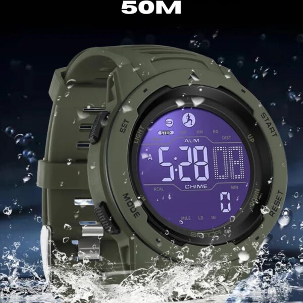 Relógio Sport Militar Digital Masculino à prova d'água, resistente e ideal para o dia a dia.