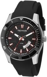 Relógio Technos 2115KSN Racer masculino, design robusto com aro de alumínio e estilo automotivo elegante.