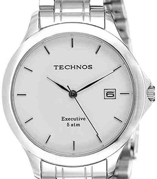 Relógio Technos Masculino Prata em Aço com Hora e Data, estilo original para comprar com qualidade e elegância.