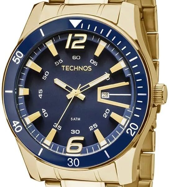 Relógio Technos Masculino Racer Dourado: estilo, elegância e presença marcante para compor looks sofisticados.