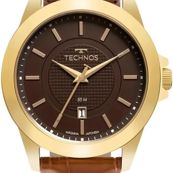 Relógio Technos Masculino Steel Dourado: estilo elegante e presença marcante para completar seu visual com sofisticação.