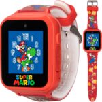 Relógio inteligente infantil Super Mario com câmera, jogos e lanterna, ideal para pulsos de 14 a 20 cm.