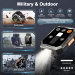 Relógio inteligente militar para homens com chamadas e lanterna para esportes ao ar livre - Imagem 2