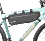 Rhinowalk bolsa de bicicleta à prova d'água 2.7L preta: compacta, resistente e ideal para quadro de MTB e estrada.