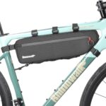 Rhinowalk bolsa de bicicleta à prova d'água 2.7L preta: compacta, resistente e ideal para quadro de MTB e estrada.