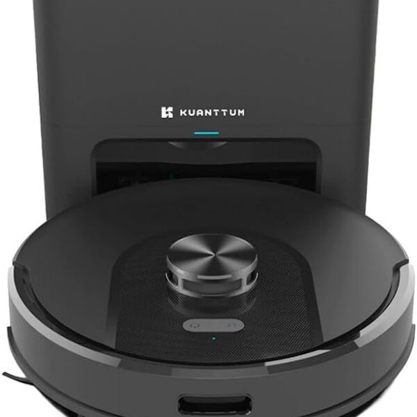 Robô Aspirador Inteligente Wi-Fi Kuanttum X10 Cor Preto 220V Integra Alexa Robot Vacuum MOP Passa Pano Mapeamento LDS 360 (Preto)