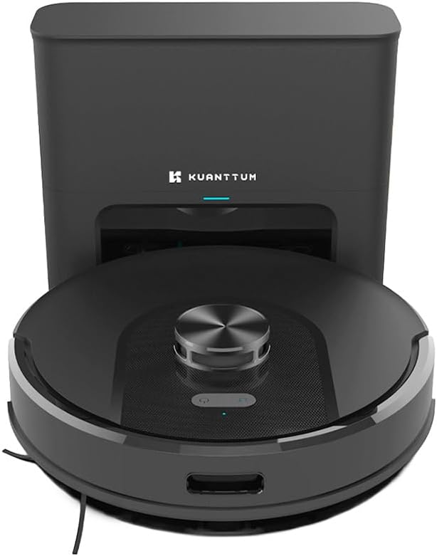 Robô Aspirador Inteligente Wi-Fi Kuanttum X10 Cor Preto 220V Integra Robô Aspirador Inteligente Wi-Fi Kuanttum X10 Cor Preto 220V Integra Alexa Robot Vacuum MOP Passa Pano Mapeamento LDS 360 (Preto)