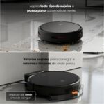 Robô Aspirador de Pó Inteligente 3 em 1 Varre, Aspira e Passa Pano Panda Plus AMG-R1 Wi-Fi, Alexa, Controle Remoto, Vários Modos Bivolt (Preto) - Imagem 2