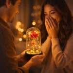 Rosa Encantada na Cúpula com LED: presente romântico e decoração exclusiva para namorada, casamento e aniversário. - Imagem 2