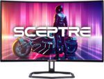 SCEPTRE 32 curvo 240Hz 1ms: mais fluidez, imersão e vantagem nos jogos com FreeSync Premium.