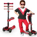 SKIDEE Patinete infantil: seguro, dobrável e com luzes LED, ideal para crianças de 2 a 12 anos.