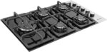 SUGGAR COOKTOP VIDRO PRETO E INOX A GÁS 5 QUEIMADORES ESMALTADOS DIFERENTES TAMANHOS TREMPES FERRO FUNDIDO FG5335VPIX - Imagem 2