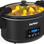 SUNVIVI Panela Elétrica 8,5L: grande capacidade, timer digital e manter aquecido para refeições práticas e sem esforço
