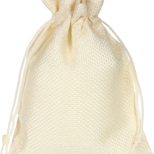 Saco de Juta Engomada com Cordão: embalagem natural e elegante para lembrancinhas, sabonetes, velas e presentes.