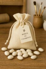 Saco de Juta Engomada com Cordão: embalagem natural e elegante para lembrancinhas, sabonetes, velas e presentes. - Imagem 2