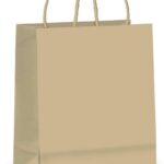 Sacola de Papel Kraft Cromus 26x19,5x9,5 cm com 10 unidades, resistente e ideal para presentes e compras.