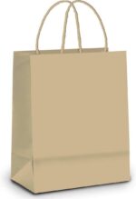 Sacola de Papel Kraft Cromus 26x19,5x9,5 cm com 10 unidades, resistente e ideal para presentes e compras.