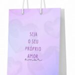 Sacola de Papel Premium Personalizada 20 unidades com alça, acabamento matte elegante e ideal para presentes e lembrancinhas.