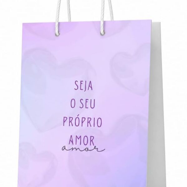 Sacola de Papel Premium Personalizada 20 unidades com alça, acabamento matte elegante e ideal para presentes e lembrancinhas.