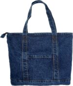 Sacola reutilizável YunZh de lona e jeans, resistente e prática para compras e viagens