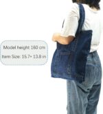 Sacola reutilizável YunZh de lona e jeans, resistente e prática para compras e viagens - Imagem 2