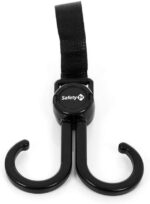 Safety 1st Gancho Duplo Black: suporte de até 3kg, fecho em velcro e versatilidade para compras com praticidade.