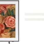 Samsung The Frame 32LS03C com moldura branca: design premium e TV QLED 32 para sua sala com estilo e qualidade.