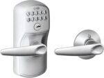 Schlage FE575 PLY 626 JAZ: fechadura eletrônica sem chave com travamento automático e segurança premium para sua casa.