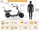 Scooter Patinete Elétrico 1000w Citycoco recarregável: mobilidade urbana prática e econômica sem CNH - Imagem 2