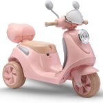 Scooter elétrica infantil Bella T3: luzes LED, bagageiro, som e USB/MP3 para brincadeiras cheias de diversão.