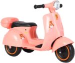 Scooter elétrica infantil Cubi Joy 6V com luzes, Bluetooth e música, ideal para diversão segura até 30kg em rosa vibrante