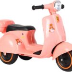 Scooter elétrica infantil Cubi Joy 6V com luzes, Bluetooth e música, ideal para diversão segura até 30kg em rosa vibrante