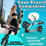 Scooter para adultos dobrável CUIOT com 3 freios, rodas de 20 cm e altura ajustável, ideal para segurança e conforto. - Imagem 2