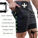 Short Duplo 2 em 1 para Corrida com Bolso Interno e Proteção UV20+ Johnny Key Fashion Wear, conforto e praticidade para treinos. - Imagem 2